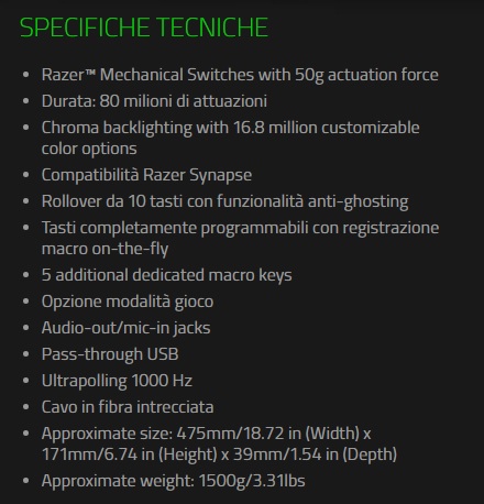 specifiche